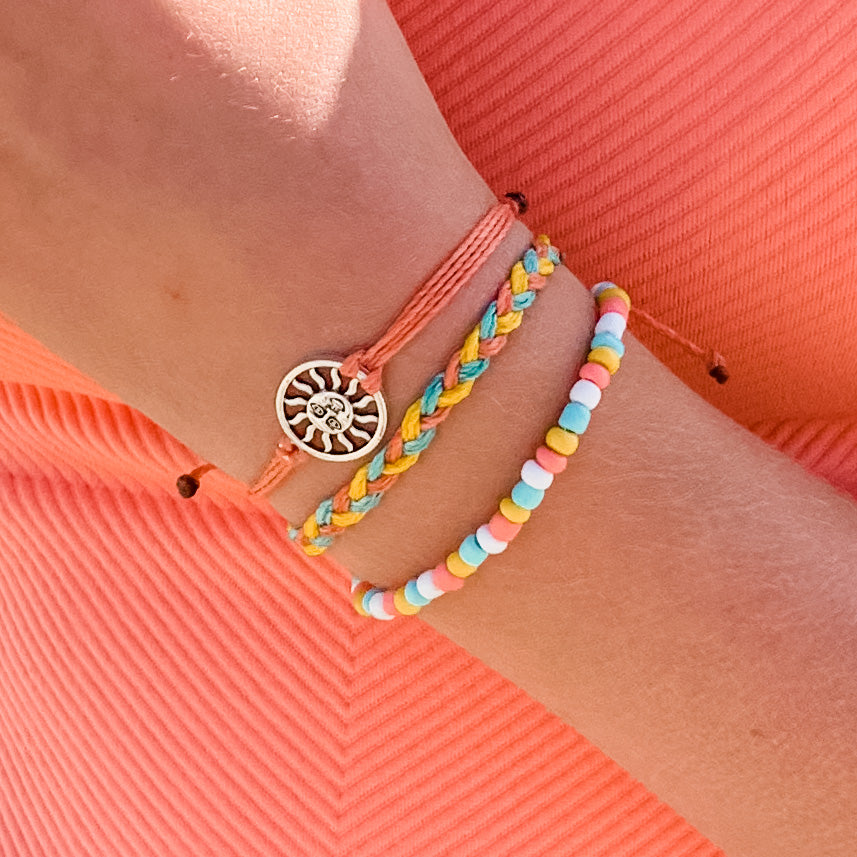 Colourful Smiling Flower Necklace & Bracelet Set for Girls | Asthetika
