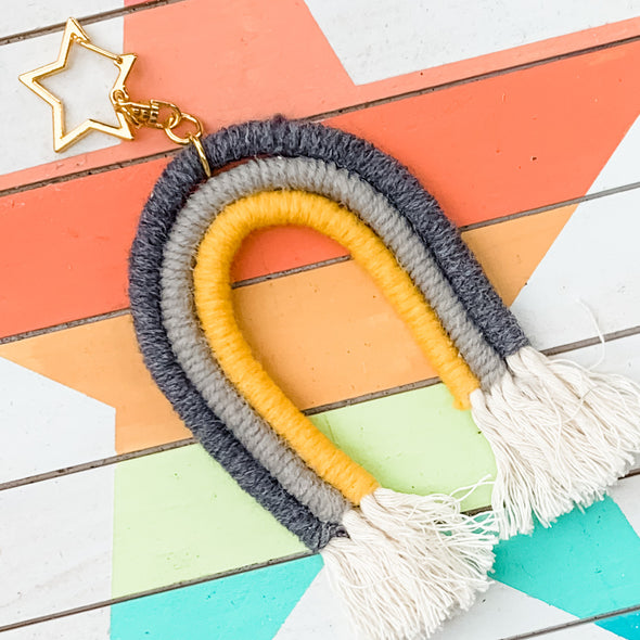 Bee Happy Rainbow Keychain