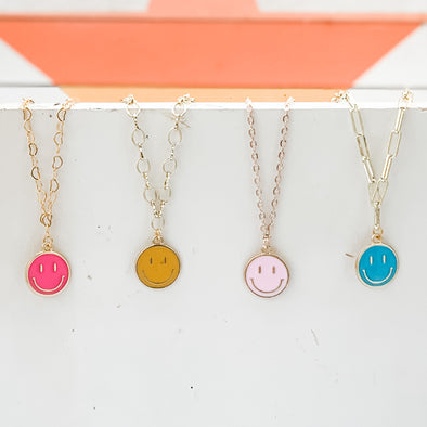 Enamel Smiley Face Necklace